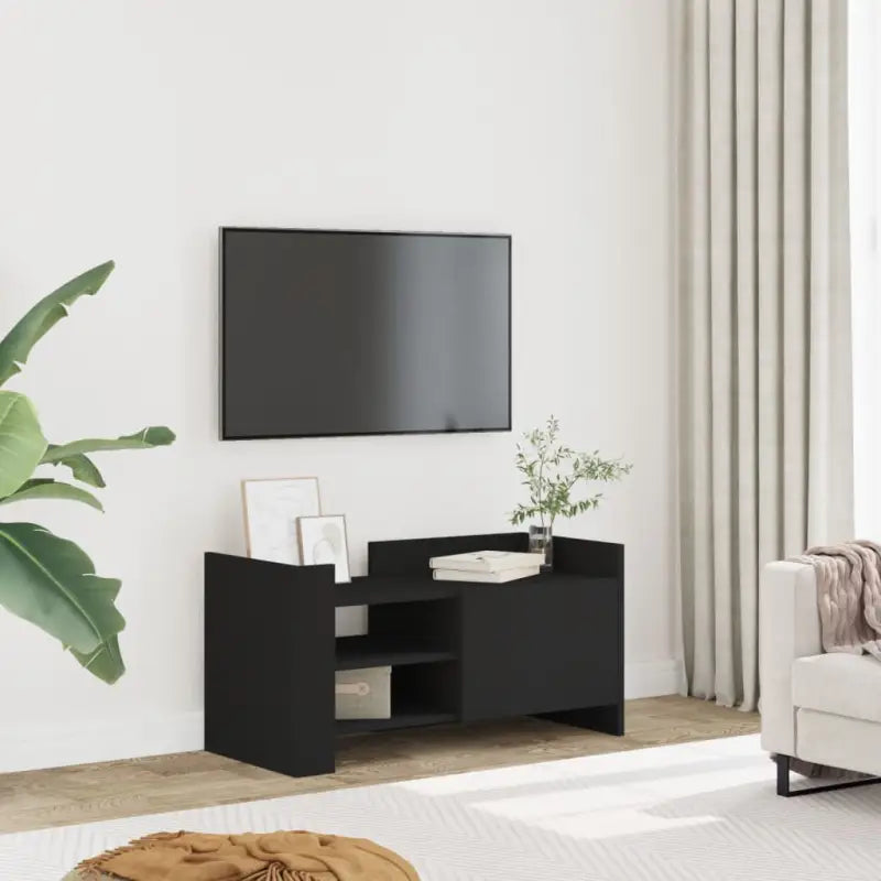 Tv-meubel met bewerkt hout en veel opbergruimte voor woonkamer of slaapkamer - Zwart / 1 / 80 cm - Tv-meubels