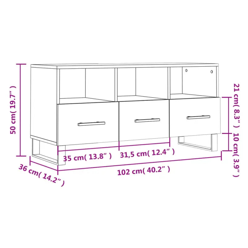 Tv-meubel met bewerkte hout en ijzeren poten voor een trendy kamer - Tv-meubels