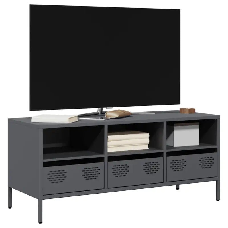 Tv-meubel met koudgewalst staal en verstelbare schroefpoten - Antraciet / 1 / 101.5 cm - Tv-meubels