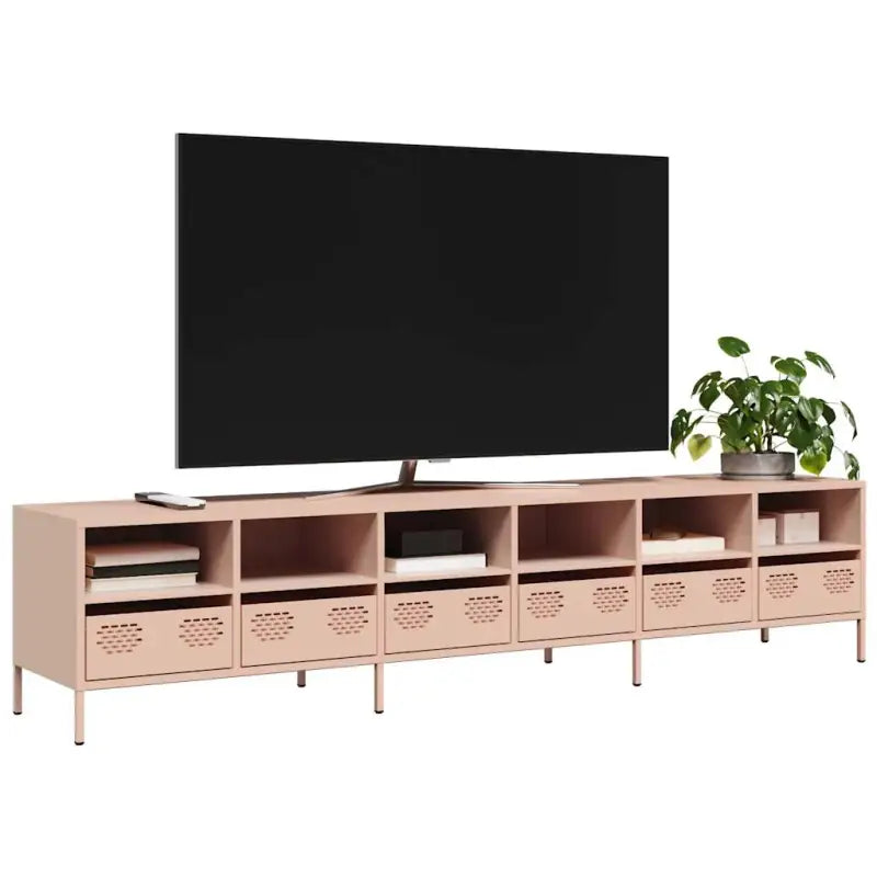 Tv-meubel met koudgewalst staal en verstelbare schroefpoten - Roze / 1 / 202 cm - Tv-meubels