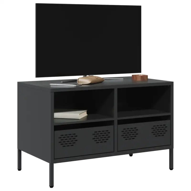 Tv-meubel met koudgewalst staal en verstelbare schroefpoten - Zwart / 1 / 68 cm - Tv-meubels
