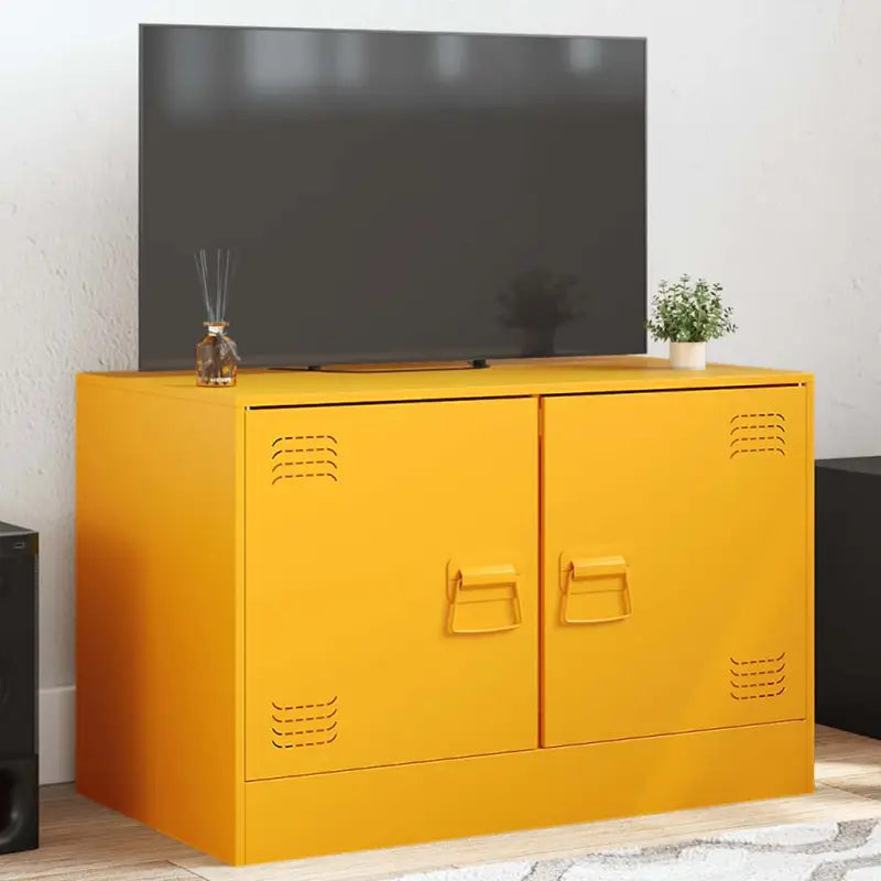 Tv-meubel met koudgewalst staal voor een trendy en stabiel design - Mosterdgeel / 1 - Tv-meubels