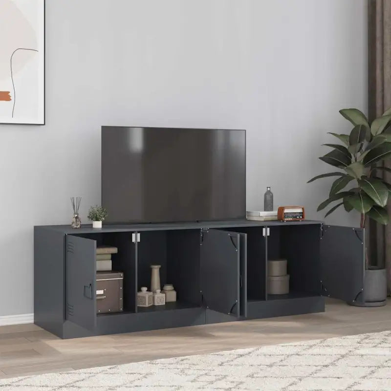Tv-meubel met koudgewalst staal voor een trendy en stabiel design - Antraciet / 2 - Tv-meubels