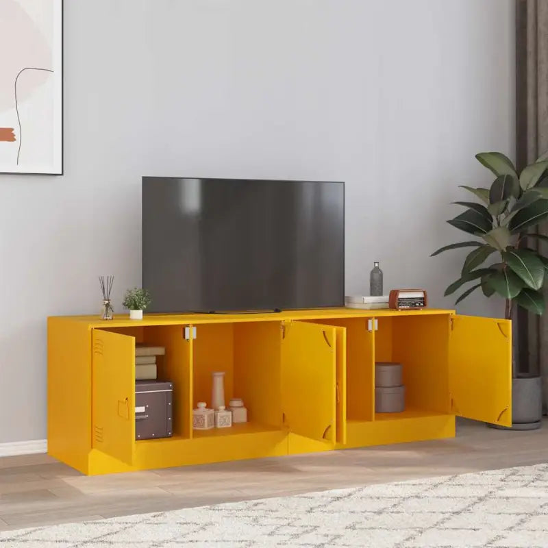 Tv-meubel met koudgewalst staal voor een trendy en stabiel design - Mosterdgeel / 2 - Tv-meubels