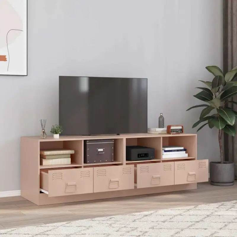 Tv-meubel met koudgewalst staal voor een trendy en stabiele uitstraling - Roze / 2 - Tv-meubels