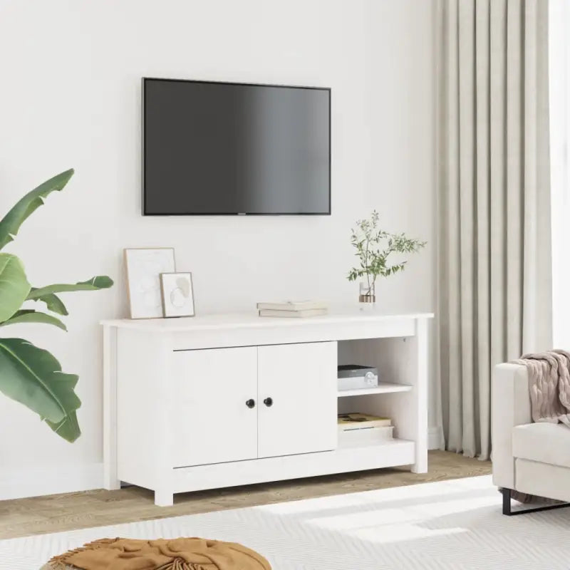Tv-meubel met massief grenenhout voor een strak en trendy interieur - Wit / 1 - Tv-meubels