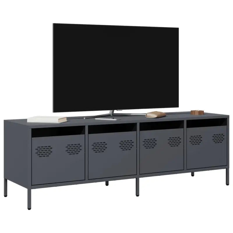Tv-meubel met opbergruimte in robuust koudgewalst staal - Antraciet / 1 / 135 cm - Tv-meubels
