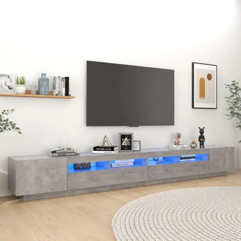 Tv-meubel met rgb led-verlichting en stevig praktisch ontwerp - Betongrijs / 1 - Tv-meubels