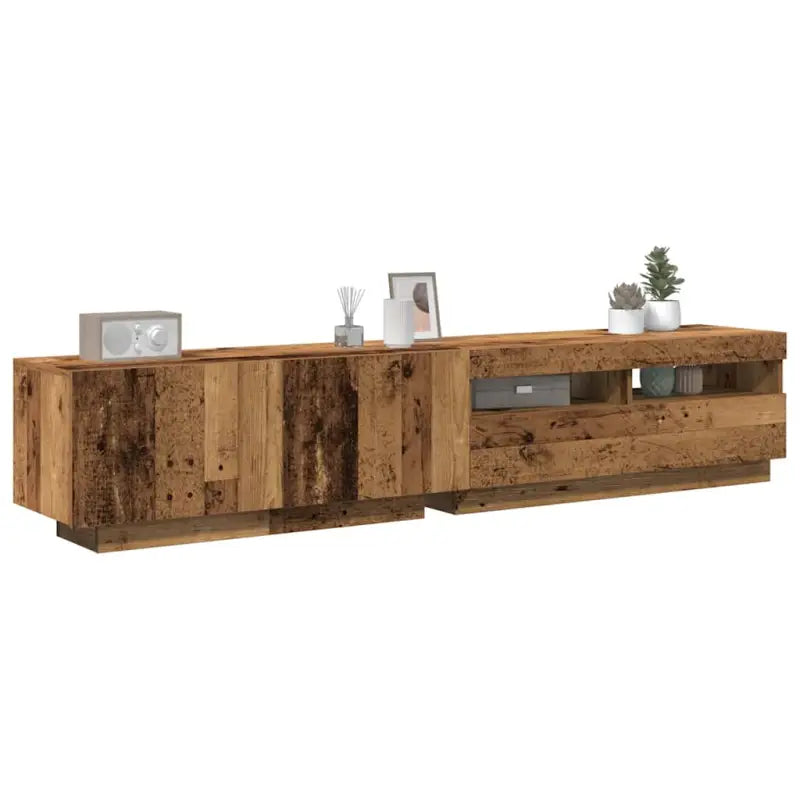 Tv-meubel met RGB LED-verlichting en trendy ontwerp voor elk interieur - Oud hout / 1 - Tv-meubels