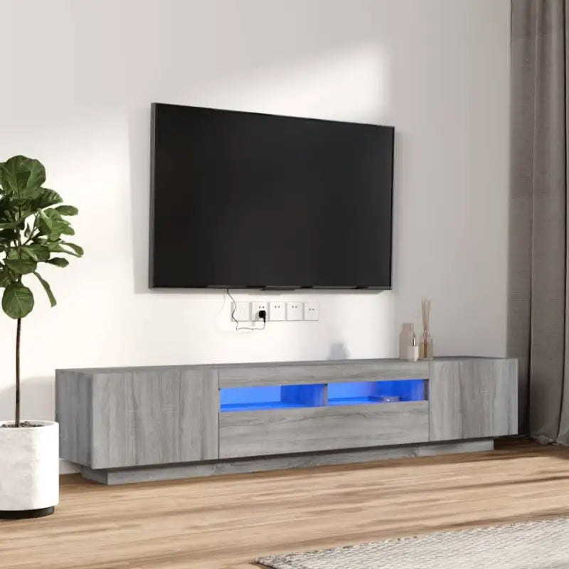 Tv-meubel met RGB LED-verlichting en trendy ontwerp voor elk interieur - Grijs sonoma / 1 - Tv-meubels
