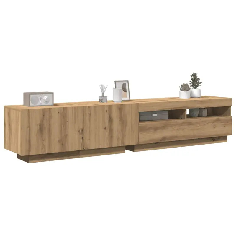 Tv-meubel met RGB LED-verlichting en trendy ontwerp voor elk interieur - artisanaal eikenkleurig / 1 - Tv-meubels