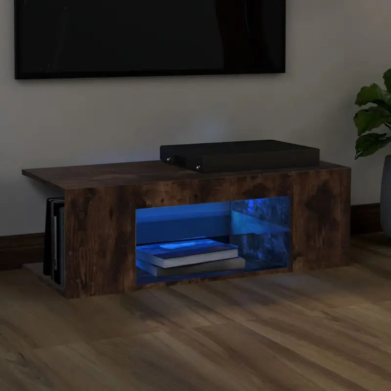 Tv-meubel met rgb led-verlichting en trendy praktisch ontwerp - Gerookt eiken / 1 - Tv-meubels