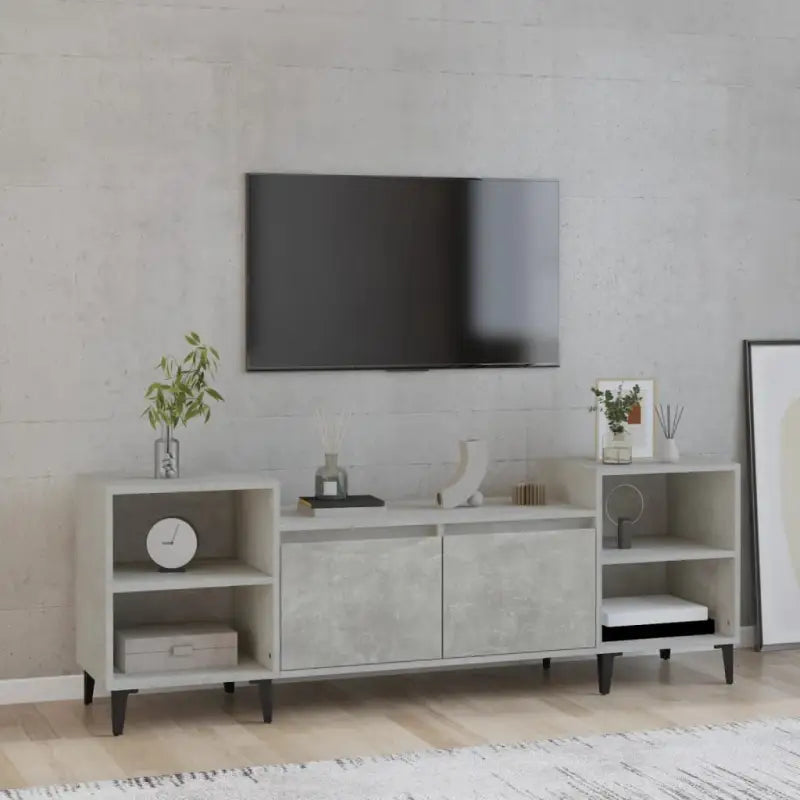 Tv-meubel van bewerkt hout in grijs sonoma met stevig en stijlvol design - Betongrijs / 1 - Tv-meubels