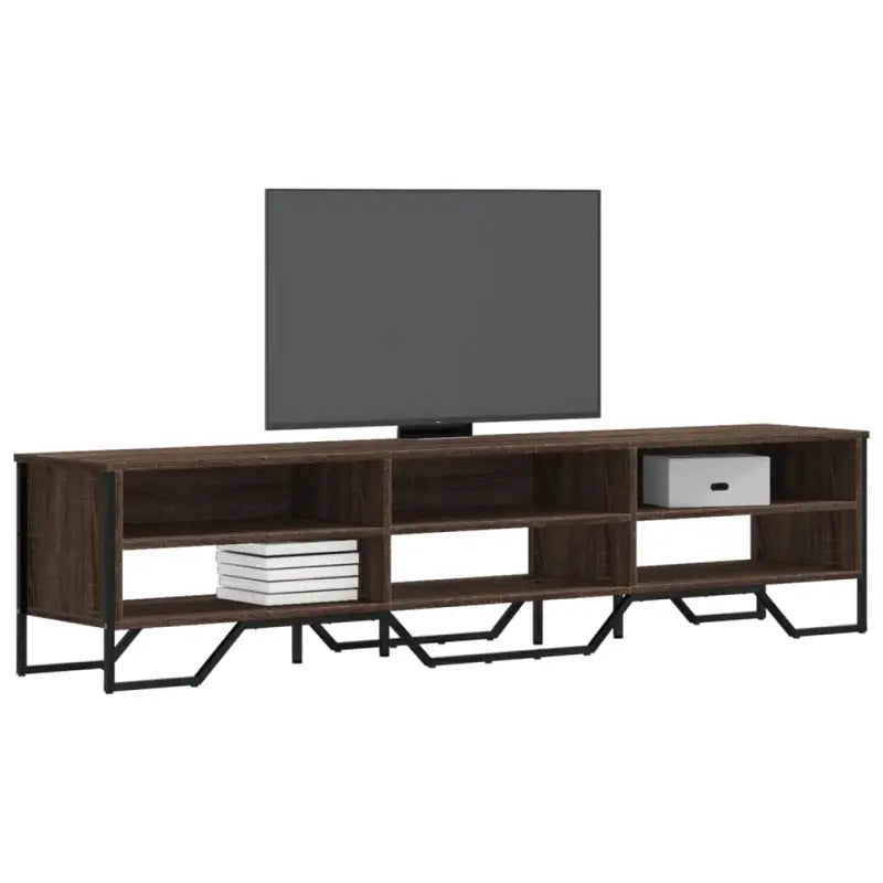 Tv-meubel van bewerkt hout in grijs sonoma met veel opbergruimte - bruin eikenkleur / 1 / 180 cm - Tv-meubels