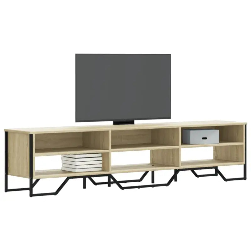 Tv-meubel van bewerkt hout in grijs sonoma met veel opbergruimte - Sonoma eiken / 1 / 180 cm - Tv-meubels