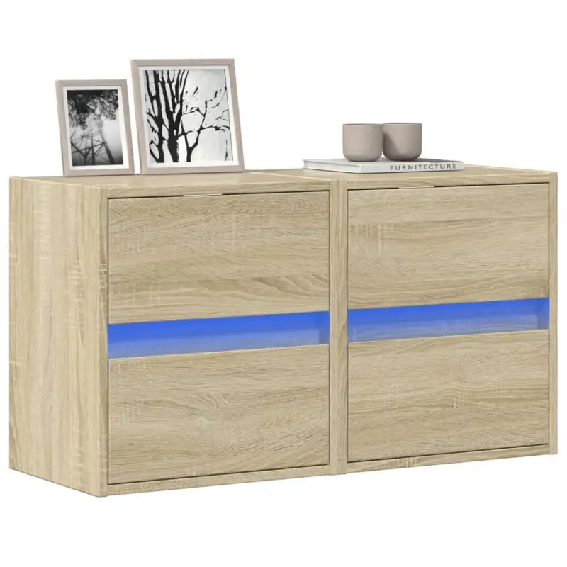 Tv-meubel van bewerkt hout in Sonoma Eiken voor duurzame opbergruimte - Sonoma eiken / 2 / 41 cm - Tv-meubels