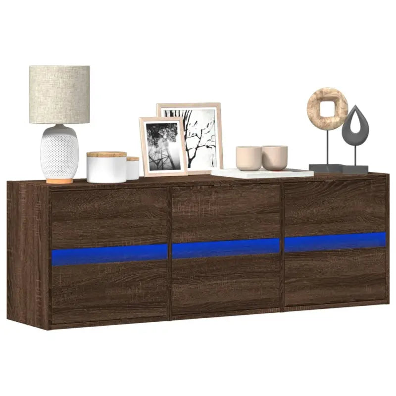 Tv-meubel van bewerkt hout in Sonoma Eiken voor duurzame opbergruimte - bruin eikenkleur / 1 / 130 cm - Tv-meubels