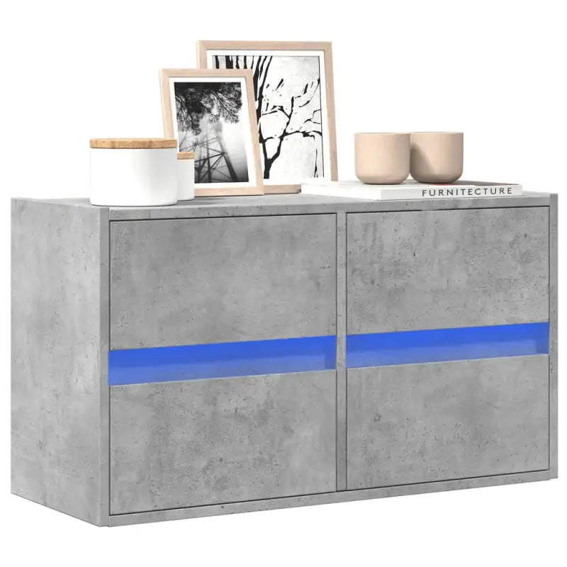 Tv-meubel van bewerkt hout in Sonoma Eiken voor duurzame opbergruimte - Betongrijs / 1 / 80 cm - Tv-meubels