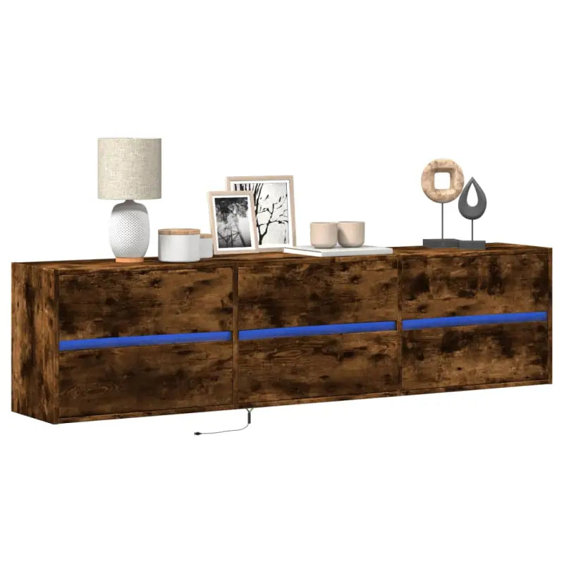 Tv-meubel van bewerkt hout in Sonoma Eiken voor duurzame opbergruimte - Gerookt eiken / 1 / 180 cm - Tv-meubels