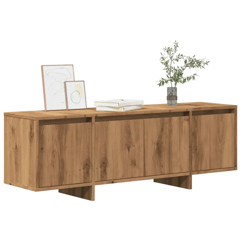 Tv-meubel van bewerkt hout met 4 deuren voor een stijlvolle woonkamer - artisanaal eikenkleurig / 1 - Tv-meubels