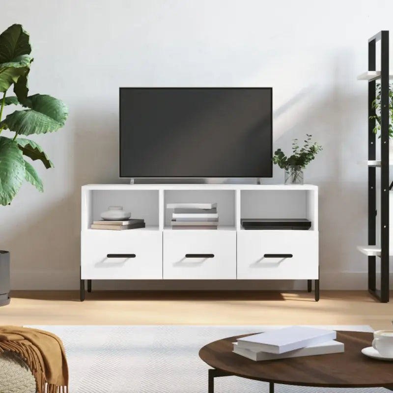 Tv-meubel van bewerkt hout met ijzeren poten en praktisch design - Tv-meubels
