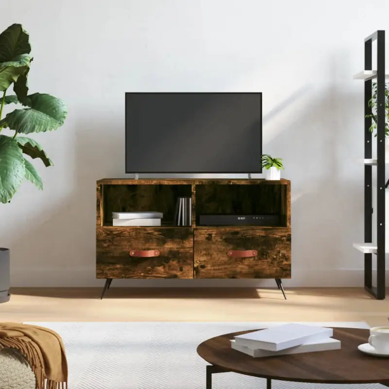 Tv meubel van bewerkt hout met ijzeren poten voor een trendy uitstraling - Tv-meubels