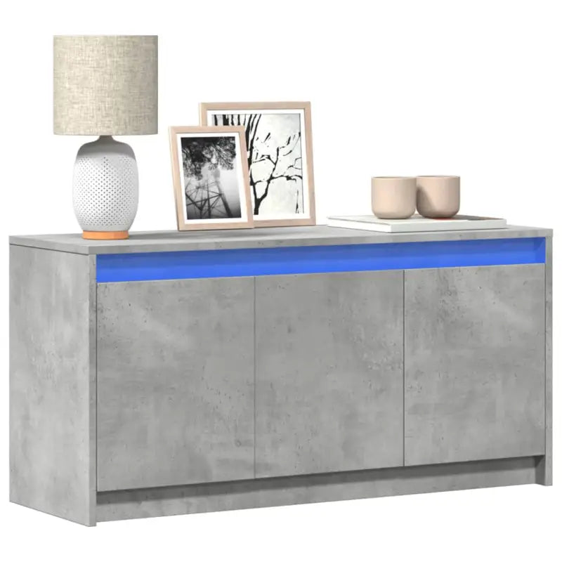 Tv-meubel van bewerkt hout met LED-verlichting en stabiel ontwerp - Betongrijs / 1 - Tv-meubels