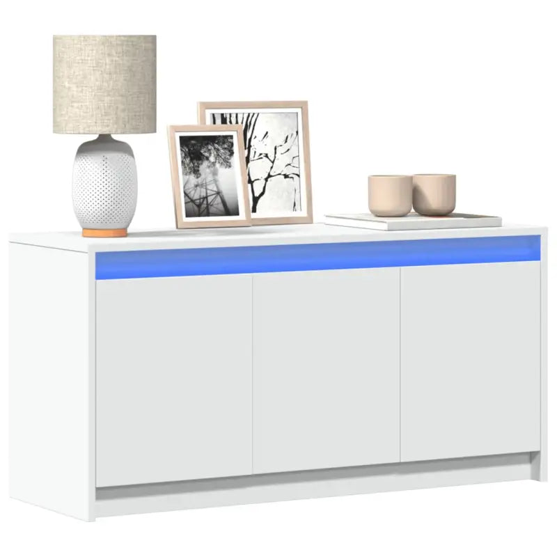 Tv-meubel van bewerkt hout met LED-verlichting en stabiel ontwerp - Wit / 1 - Tv-meubels