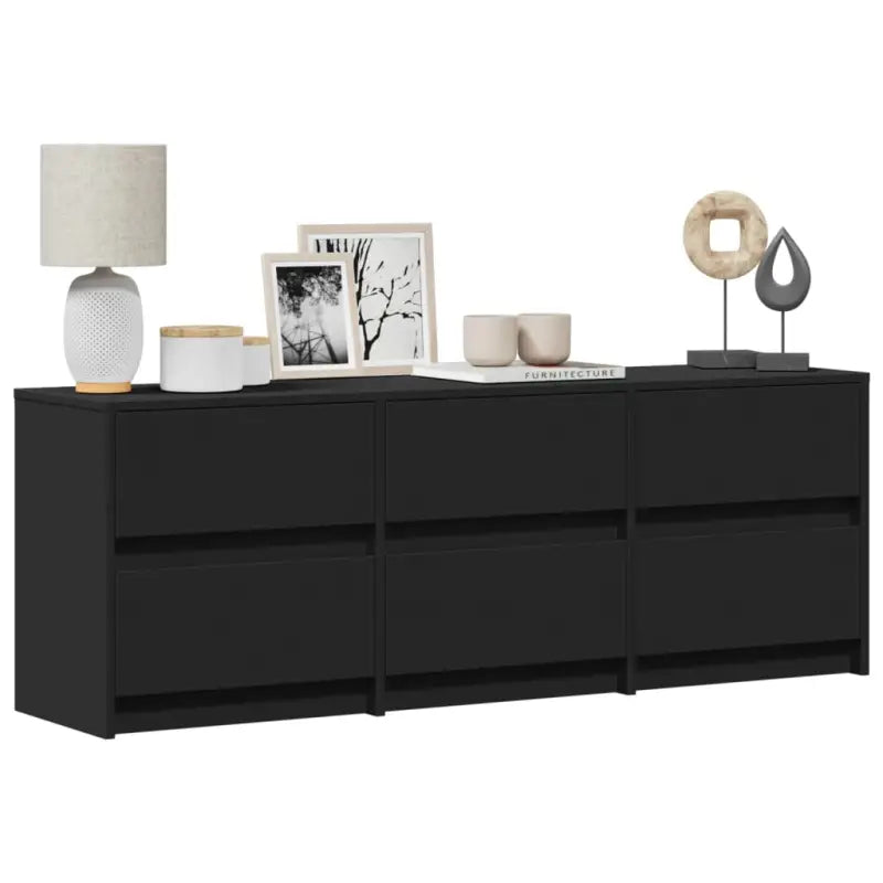 Tv-meubel van bewerkt hout met LED-verlichting en stevig ontwerp - Zwart / 1 / 140 cm - Tv-meubels