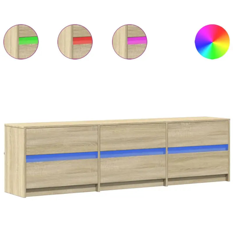 Tv-meubel van bewerkt hout met LED-verlichting en stevig ontwerp - Tv-meubels
