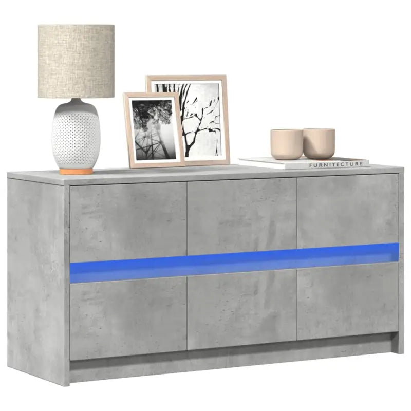Tv-meubel van bewerkt hout met LED-verlichting en stevig ontwerp - Betongrijs / 1 / 100 cm - Tv-meubels