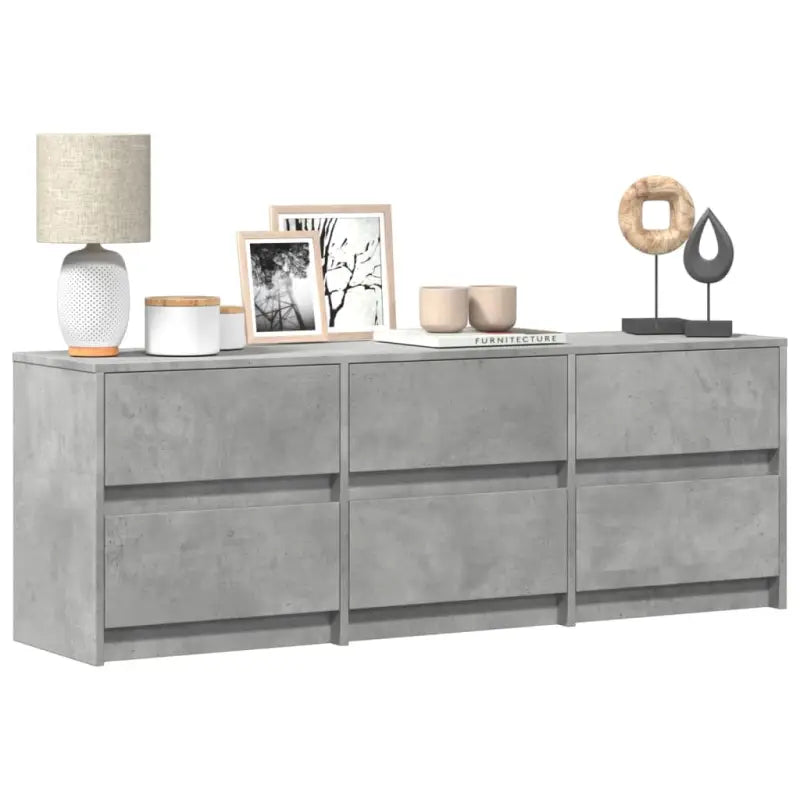 Tv-meubel van bewerkt hout met LED-verlichting en stevig ontwerp - Betongrijs / 1 / 140 cm - Tv-meubels