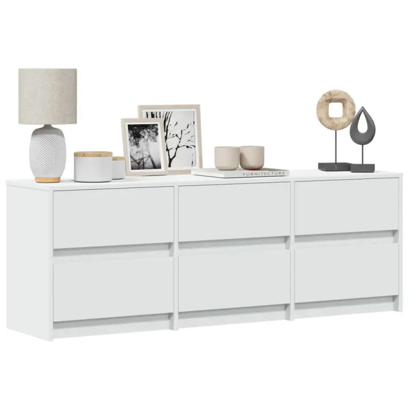 Tv-meubel van bewerkt hout met LED-verlichting en stevig ontwerp - Wit / 1 / 140 cm - Tv-meubels
