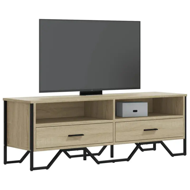 Tv-meubel van bewerkt hout met metalen handgrepen en veel opbergruimte - Sonoma eiken / 1 - Tv-meubels