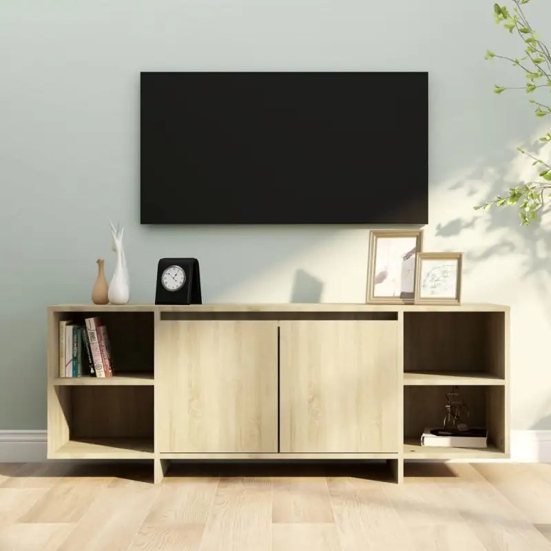 Tv-meubel van bewerkt hout met opberger voor dvd’s en elektronica - Sonoma eiken / 1 - Tv-meubels