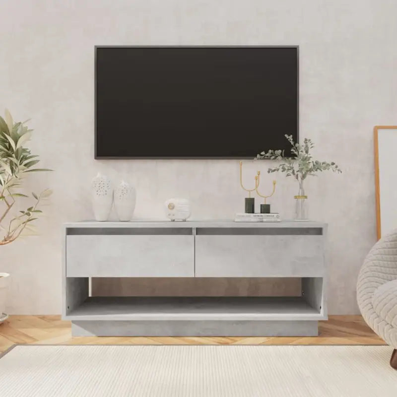 Tv-meubel van bewerkt hout met opbergruimte voor woonkamer - Betongrijs / 1 - Tv-meubels