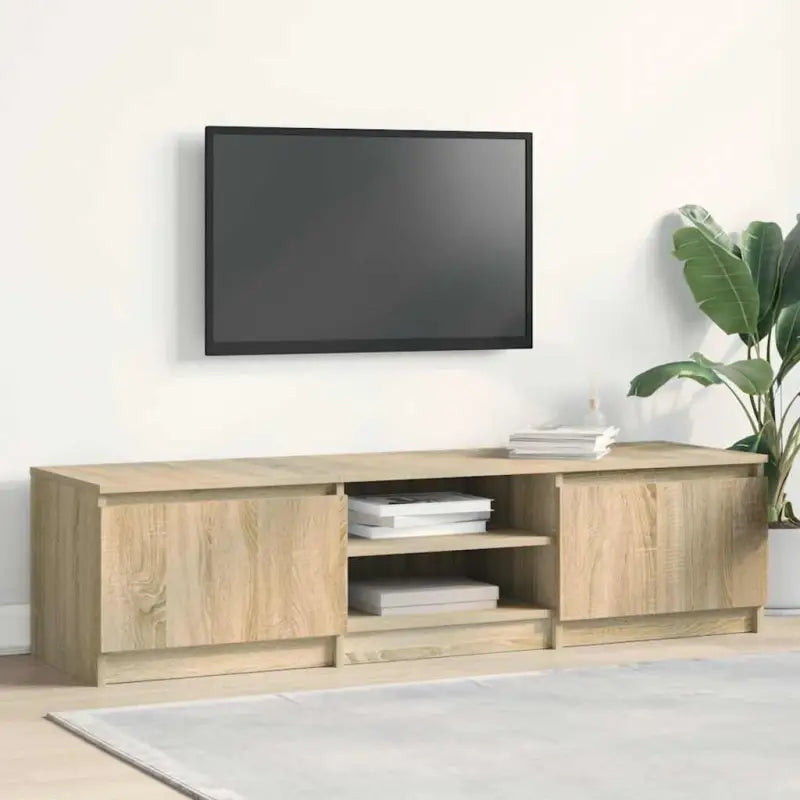 Tv-meubel van bewerkt hout met open vakken voor een klassieke stijl - Sonoma eiken / 1 - Tv-meubels