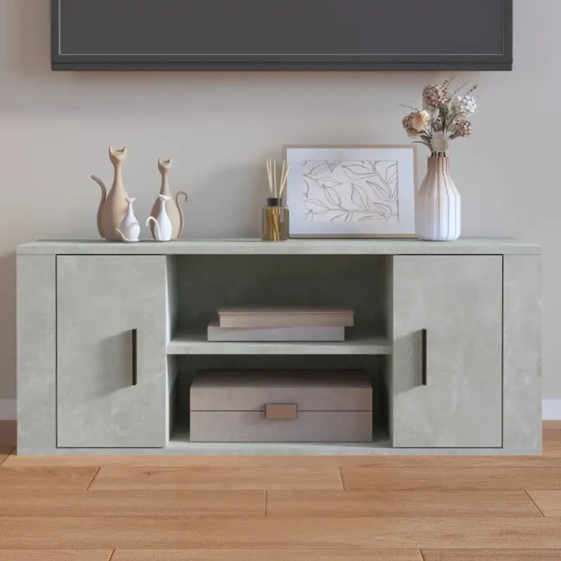 Tv-meubel van bewerkt hout met stijl en stevigheid - Betongrijs / 1 - Tv-meubels