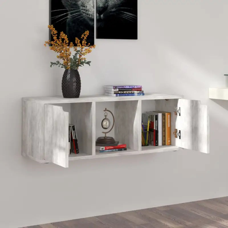 Tv-meubel van bewerkt hout met trendy en stabiel design - Betonkleurig / 1 - Tv-meubels
