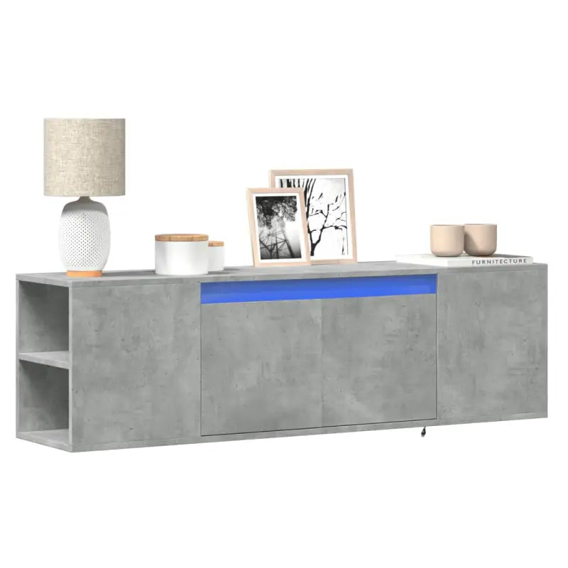 Tv-meubel van bewerkt hout voor een stabiele en duurzame woonkameract - Betongrijs / 1 / 135 cm - Tv-meubels