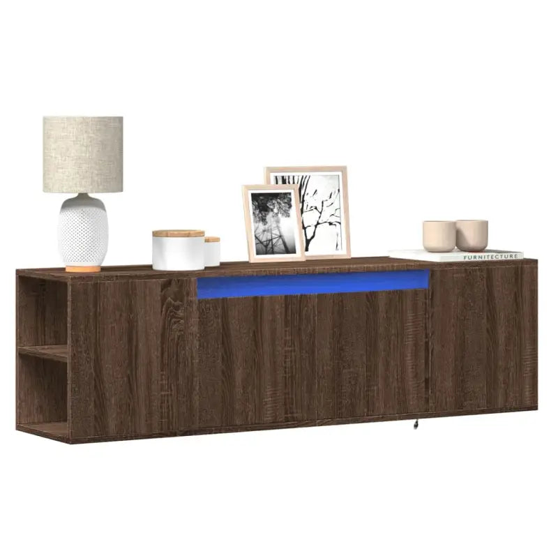 Tv-meubel van bewerkt hout voor een stabiele en duurzame woonkameract - bruin eikenkleur / 1 / 135 cm - Tv-meubels