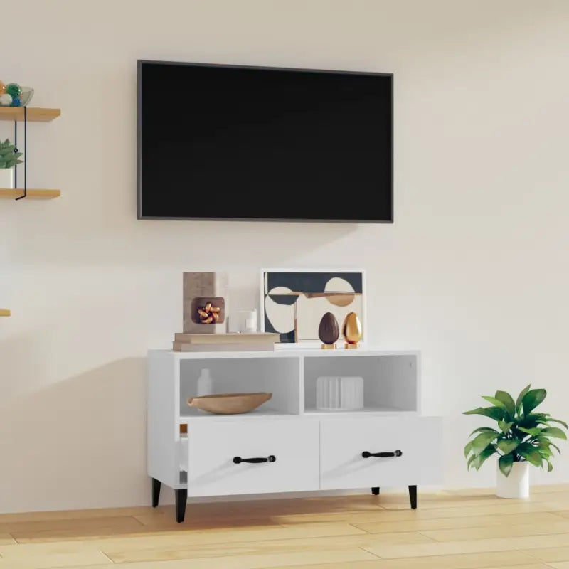 Tv-meubel van bewerkt hout voor een stijlvolle woonkamer sfeer - Tv-meubels