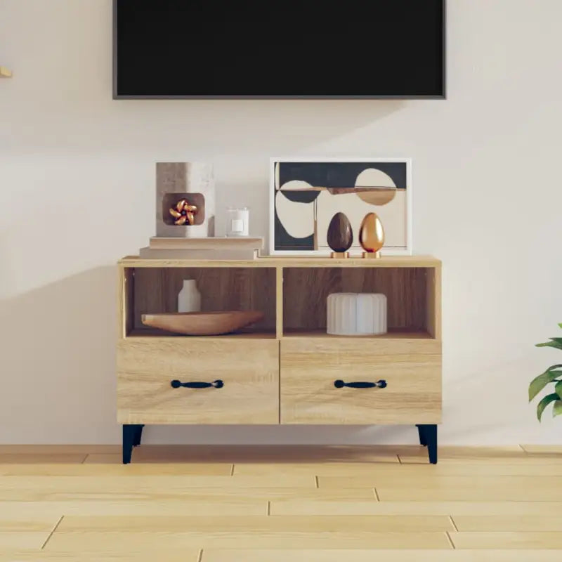 Tv-meubel van bewerkt hout voor een stijlvolle woonkamer sfeer - Sonoma eiken / 1 - Tv-meubels