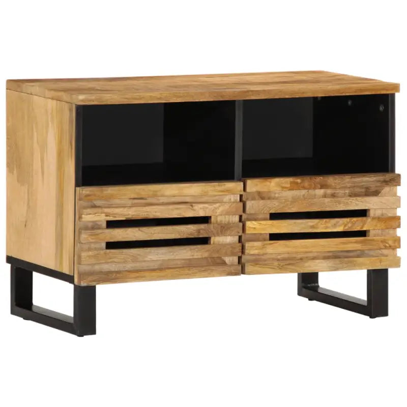 Tv-meubel van massief mangohout met industriële stijl - Lichtbruin / 1 - Cd- & dvd-kasten