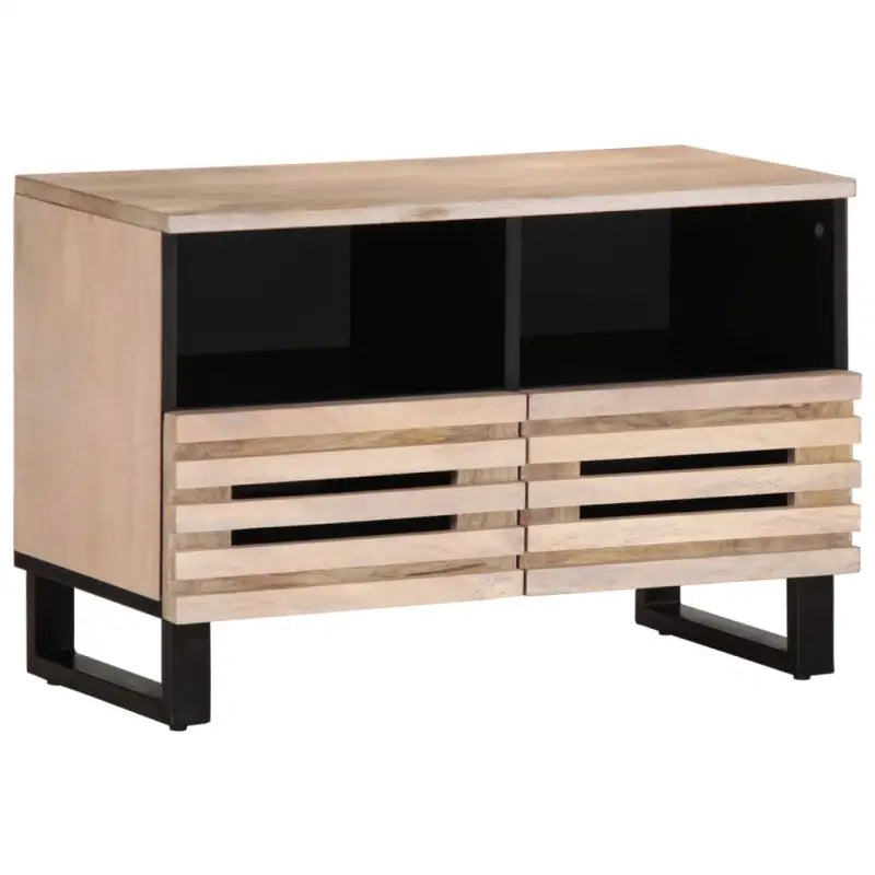 Tv-meubel van massief mangohout met industriële stijl - Wit / 1 - Cd- & dvd-kasten