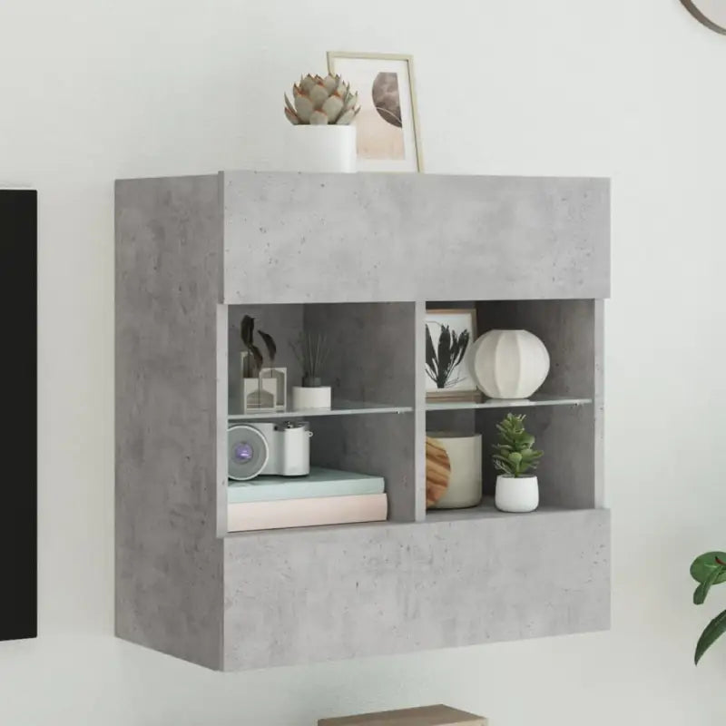 Tv-meubels met duurzame bewerkte hout en rgb led-verlichting - Betongrijs / 1 / 58.5 cm - Tv-meubels