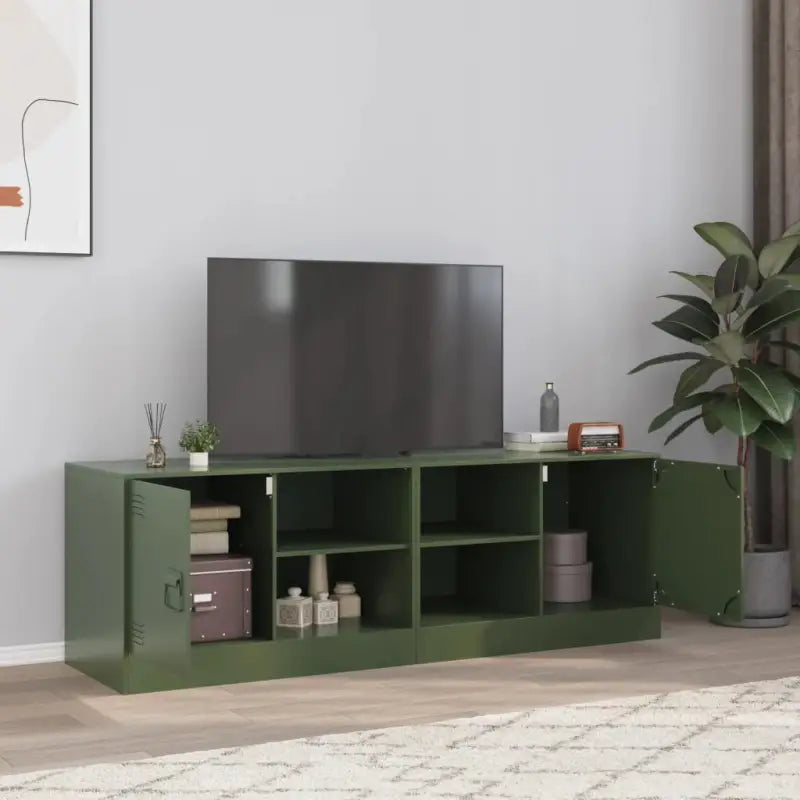 Tv-meubels met koudgewalst staal voor een trendy en stabiel interieur - Olijfgroen / 2 - Tv-meubels
