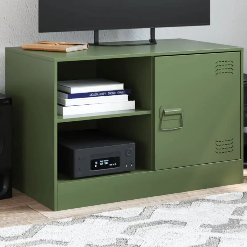 Tv-meubels met koudgewalst staal voor een trendy en stabiel interieur - Olijfgroen / 1 - Tv-meubels