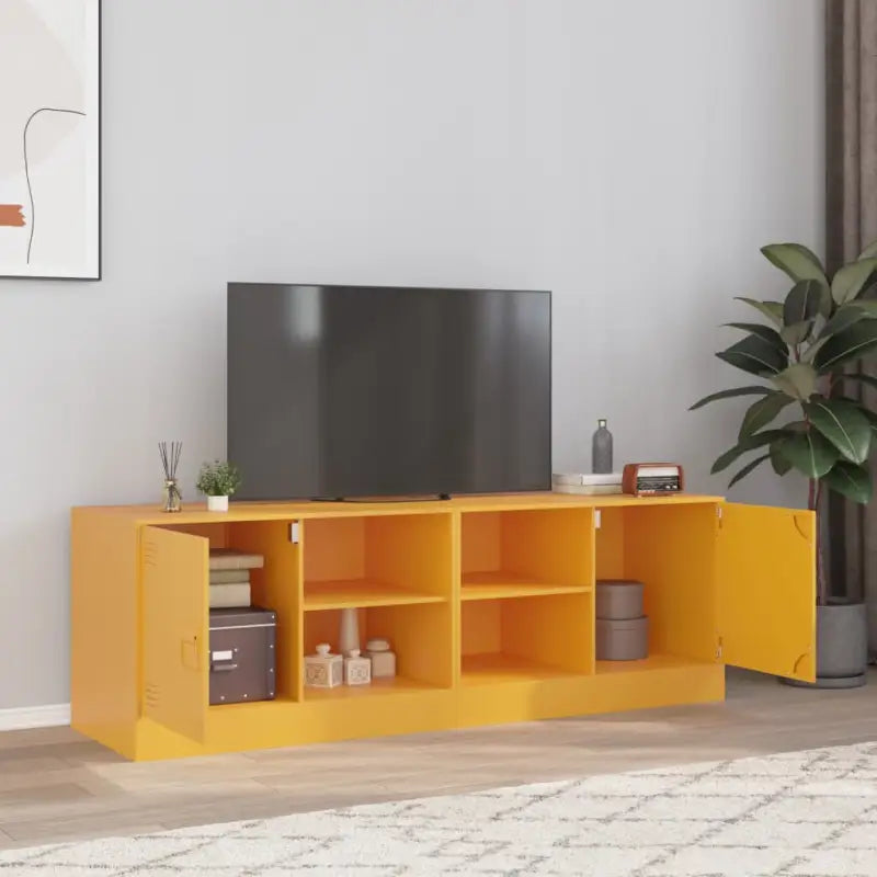 Tv-meubels met koudgewalst staal voor een trendy en stabiel interieur - Mosterdgeel / 2 - Tv-meubels