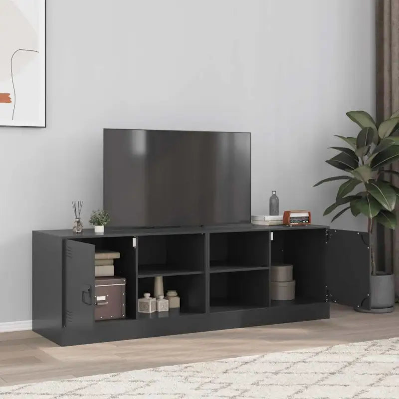 Tv-meubels met koudgewalst staal voor een trendy en stabiel interieur - Zwart / 2 - Tv-meubels